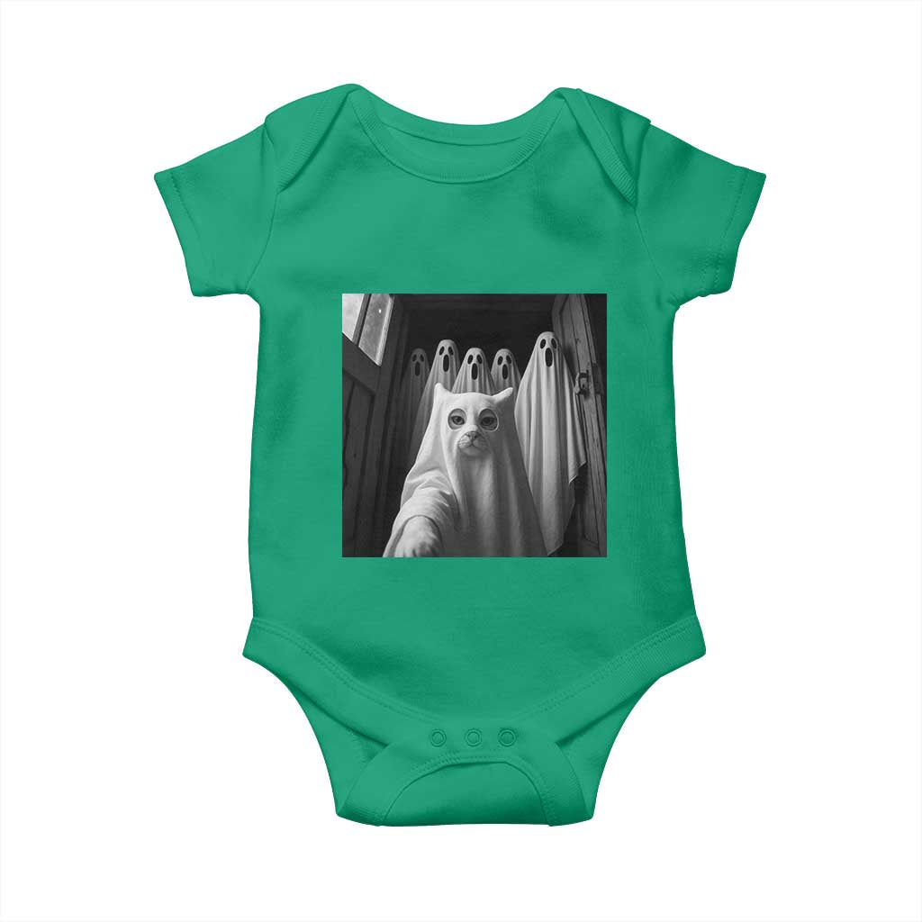 Funny Ghost Cat Halloween Meme Baby Onesie TS14 Irish Green Print Your Wear