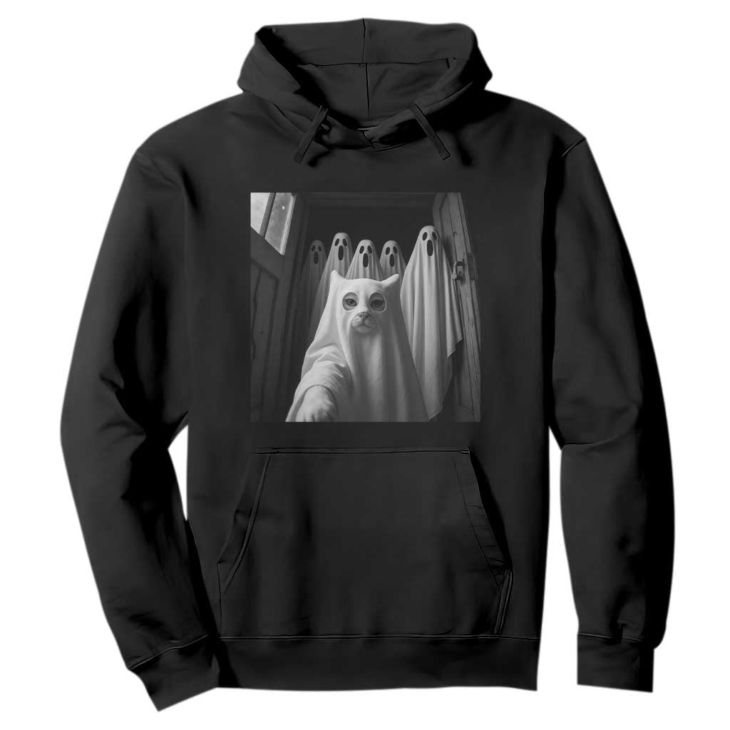 Funny Ghost Cat Halloween Meme Hoodie TS14 Black Print Your Wear