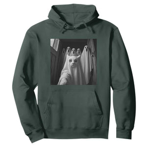 Funny Ghost Cat Halloween Meme Hoodie TS14 Dark Forest Green Print Your Wear