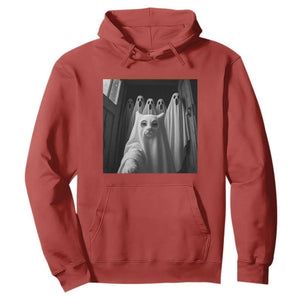 Funny Ghost Cat Halloween Meme Hoodie TS14 Red Print Your Wear