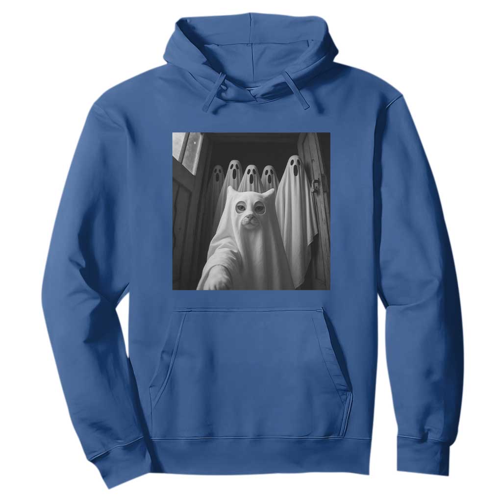 Funny Ghost Cat Halloween Meme Hoodie TS14 Royal Blue Print Your Wear