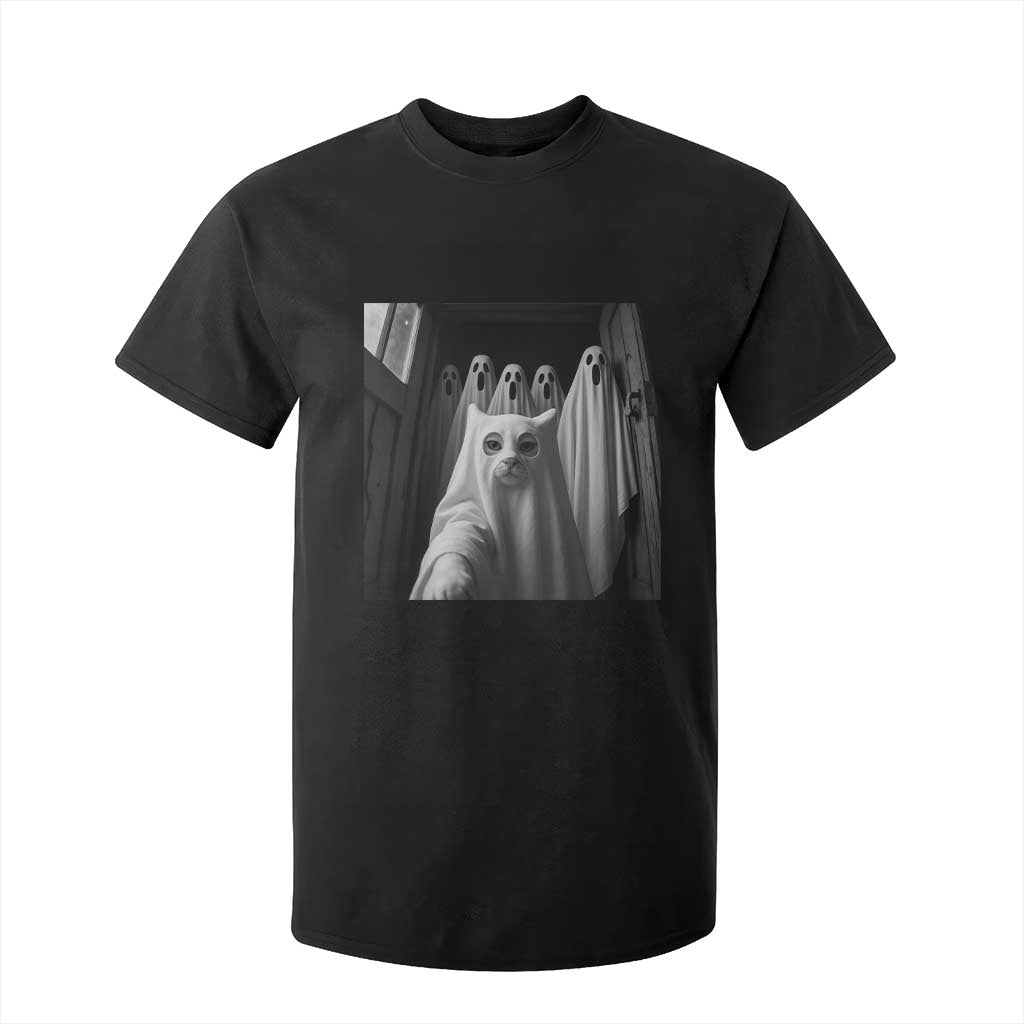 Funny Ghost Cat Halloween Meme T Shirt For Kid TS14 Black Print Your Wear