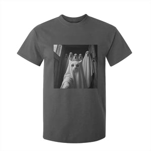 Funny Ghost Cat Halloween Meme T Shirt For Kid TS14 Dark Heather Print Your Wear