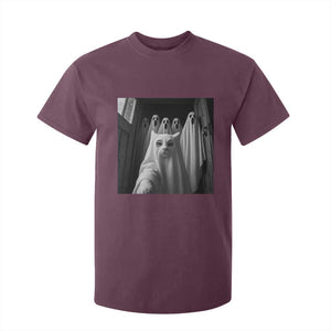 Funny Ghost Cat Halloween Meme T Shirt For Kid TS14 Maroon Print Your Wear
