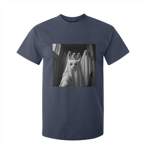 Funny Ghost Cat Halloween Meme T Shirt For Kid TS14 Navy Print Your Wear