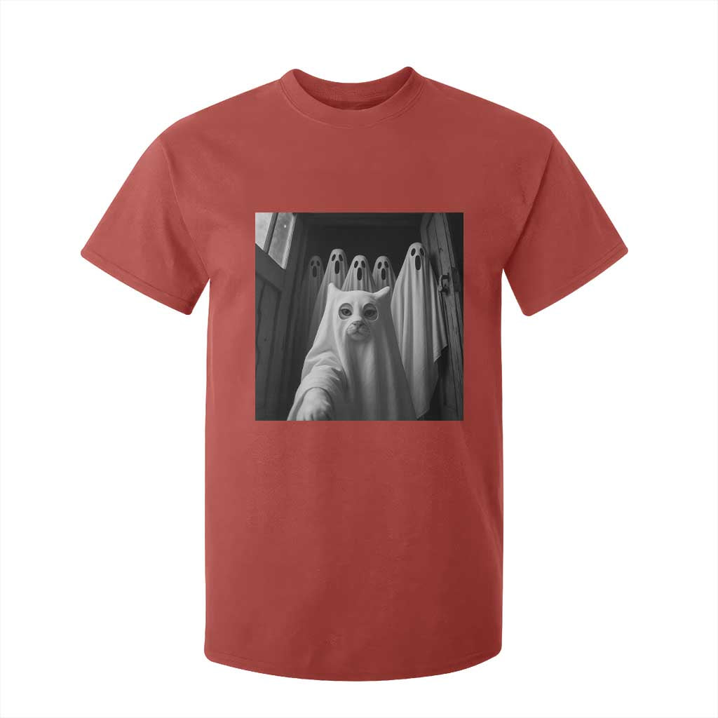 Funny Ghost Cat Halloween Meme T Shirt For Kid TS14 Red Print Your Wear