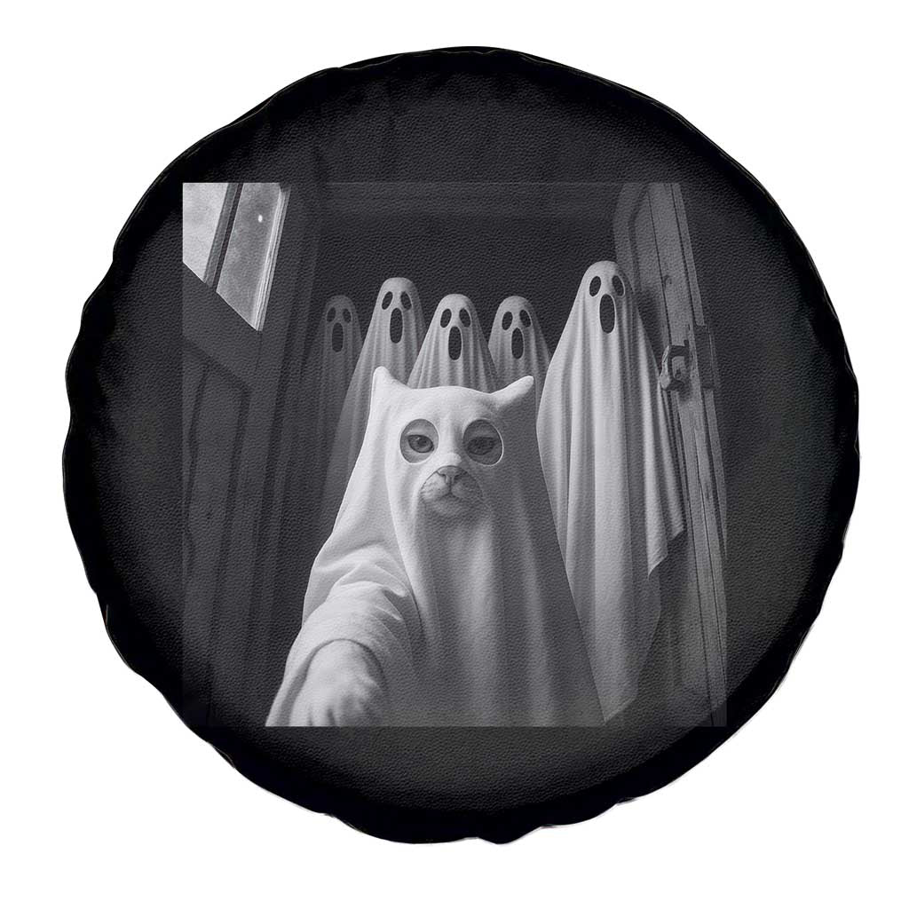Funny Ghost Cat Halloween Meme Spare Tire Cover TS14 Print Your Wear