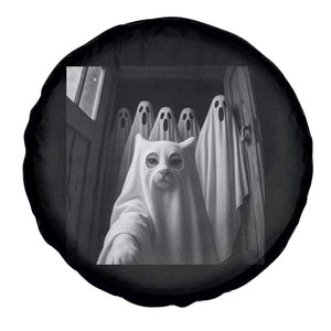 Funny Ghost Cat Halloween Meme Spare Tire Cover TS14 Print Your Wear