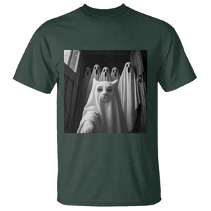 Funny Ghost Cat Halloween Meme T Shirt TS14 Dark Forest Green Print Your Wear
