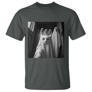 Funny Ghost Cat Halloween Meme T Shirt TS14 Dark Heather Print Your Wear