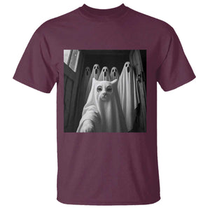 Funny Ghost Cat Halloween Meme T Shirt TS14 Maroon Print Your Wear
