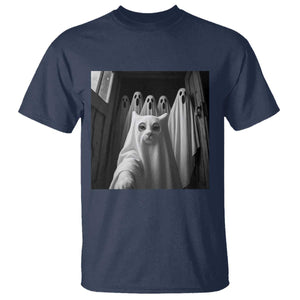 Funny Ghost Cat Halloween Meme T Shirt TS14 Navy Print Your Wear