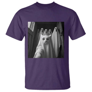Funny Ghost Cat Halloween Meme T Shirt TS14 Purple Print Your Wear