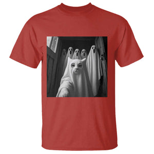 Funny Ghost Cat Halloween Meme T Shirt TS14 Red Print Your Wear