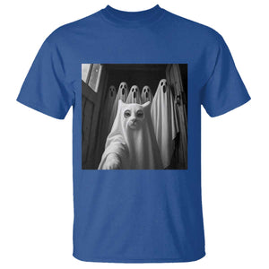 Funny Ghost Cat Halloween Meme T Shirt TS14 Royal Blue Print Your Wear