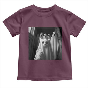Funny Ghost Cat Halloween Meme Toddler T Shirt TS14 Maroon Print Your Wear