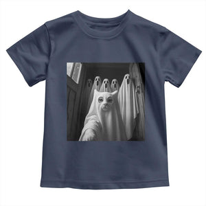Funny Ghost Cat Halloween Meme Toddler T Shirt TS14 Navy Print Your Wear