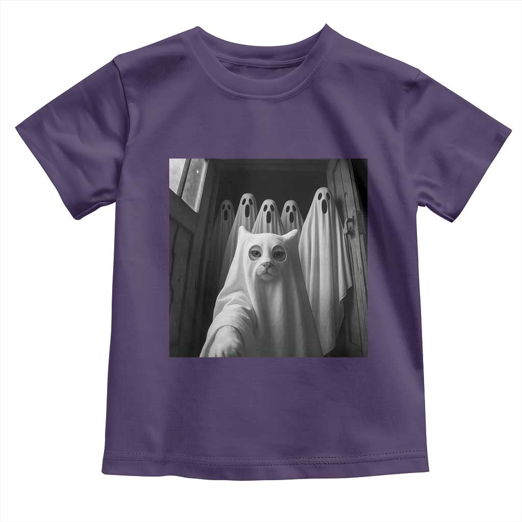 Funny Ghost Cat Halloween Meme Toddler T Shirt TS14 Purple Print Your Wear