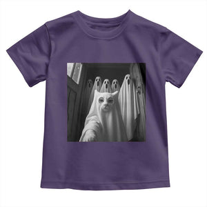 Funny Ghost Cat Halloween Meme Toddler T Shirt TS14 Purple Print Your Wear