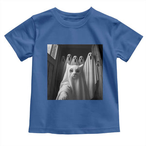 Funny Ghost Cat Halloween Meme Toddler T Shirt TS14 Royal Blue Print Your Wear