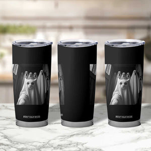 Funny Ghost Cat Halloween Meme Tumbler Cup TS14 Print Your Wear