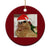 Funny Cat Drinking Wine Xmas Ceramic Ornament TS14 1pc Red Print Your Wear