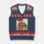 Funny Cat Drinking Wine Xmas V-Neck Knit Sweater Vest TS14 Navy Red Print Your Wear