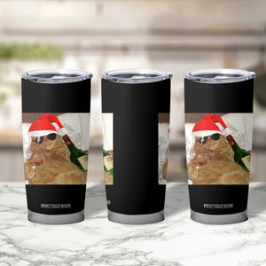 Funny Cat Drinking Wine Christmas Tumbler Cup TS14 Print Your Wear