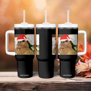 Funny Cat Drinking Wine Christmas Tumbler With Handle - Print Your Wear