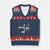 Funny Wolf V-Neck Knit Sweater Vest Be Respectful To Daddy TS14 Navy Red Print Your Wear