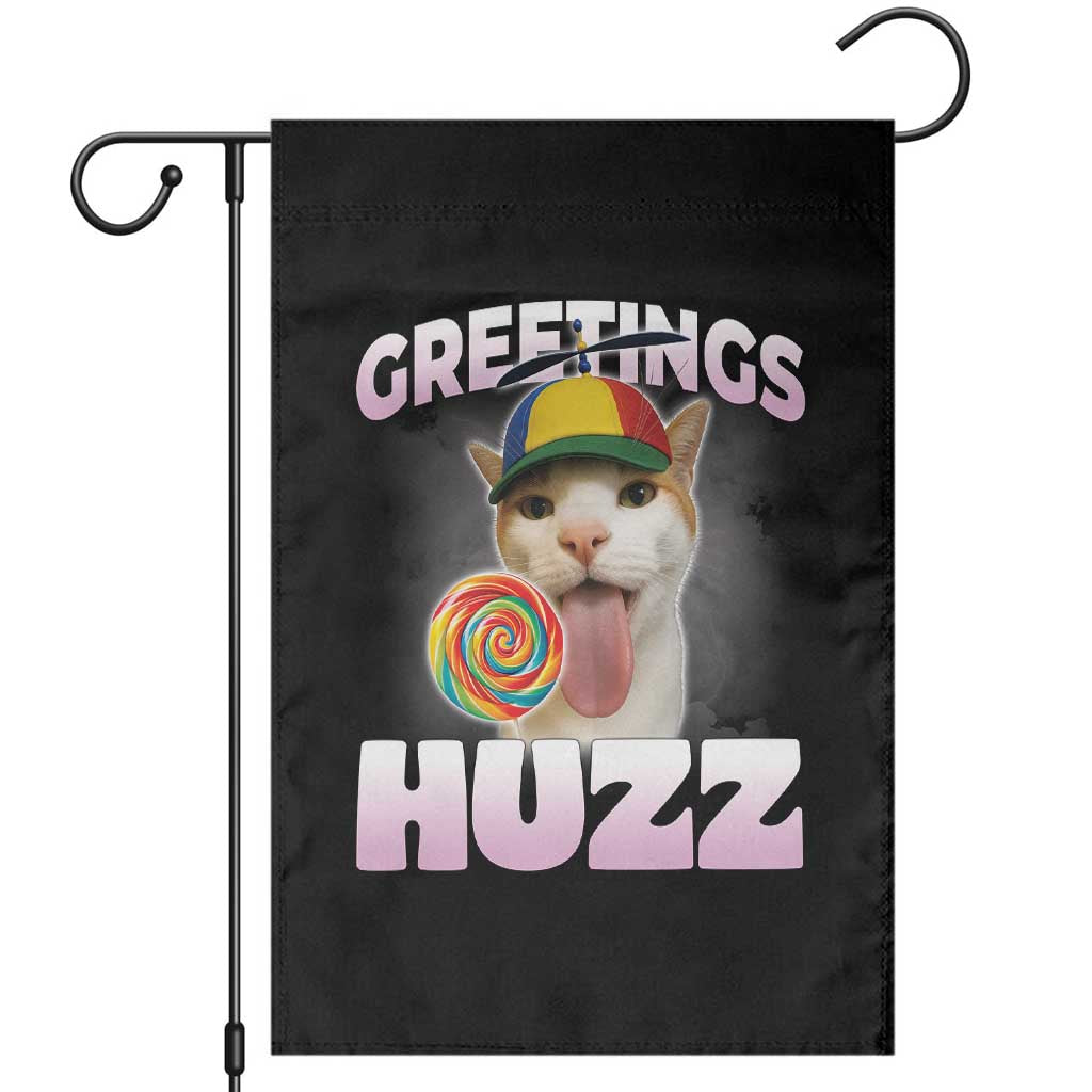 Funny Cat Meme Garden Flag Greetings Huzz TS14 Black Print Your Wear