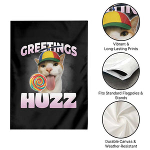 Funny Cat Meme Garden Flag Greetings Huzz - Print Your Wear