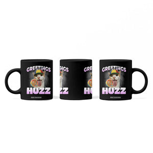 Funny Cat Meme Coffee Mug Greetings Huzz - Print Your Wear