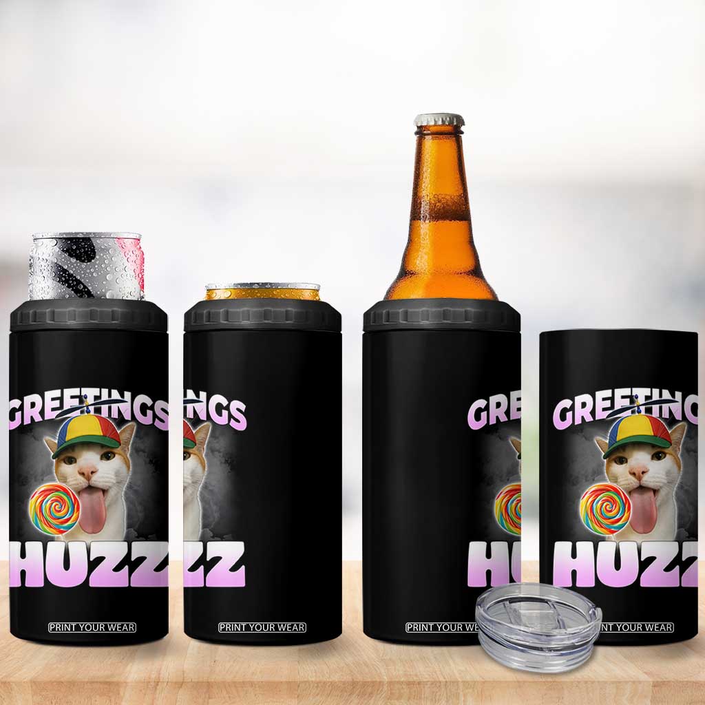 Funny Cat Meme 4 in 1 Can Cooler Tumbler Greetings Huzz TS14 Print Your Wear