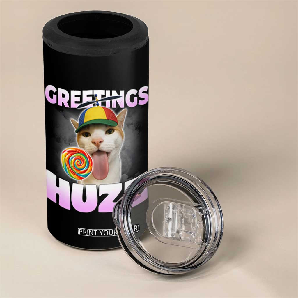 Funny Cat Meme 4 in 1 Can Cooler Tumbler Greetings Huzz TS14 Print Your Wear