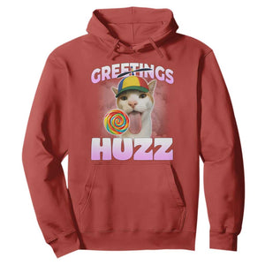 Funny Cat Meme Hoodie Greetings Huzz TS14 Red Print Your Wear