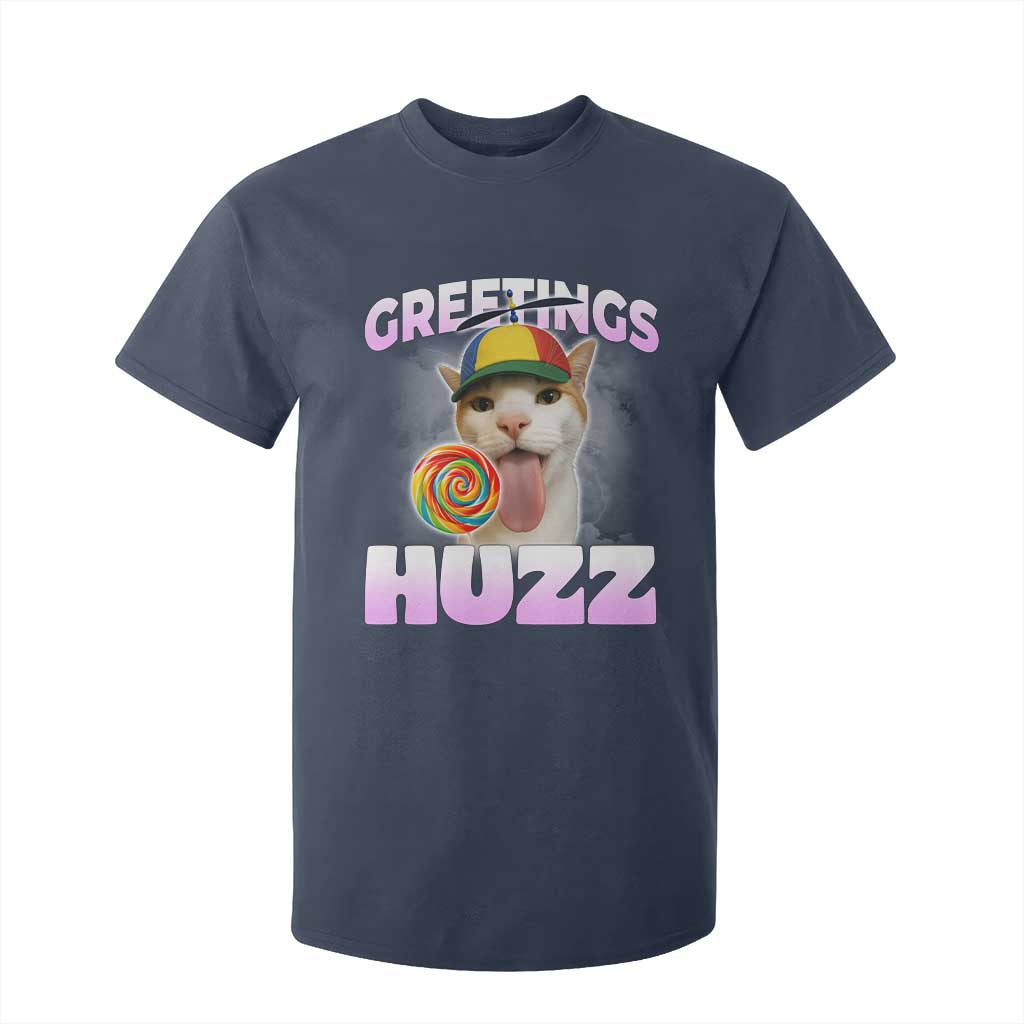 Funny Cat Meme T Shirt For Kid Greetings Huzz TS14 Navy Print Your Wear