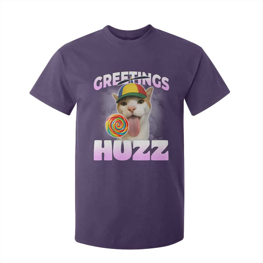 Funny Cat Meme T Shirt For Kid Greetings Huzz TS14 Purple Print Your Wear