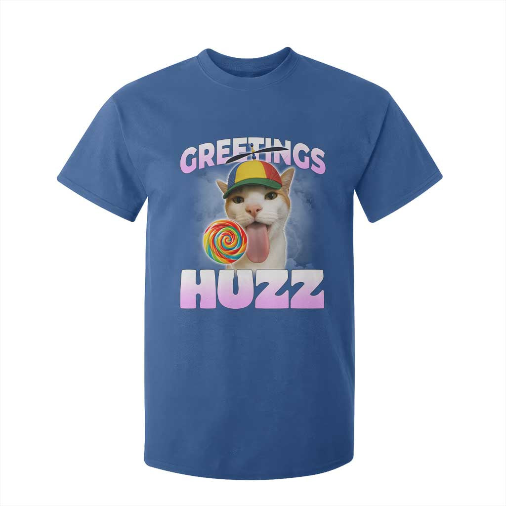 Funny Cat Meme T Shirt For Kid Greetings Huzz TS14 Royal Blue Print Your Wear