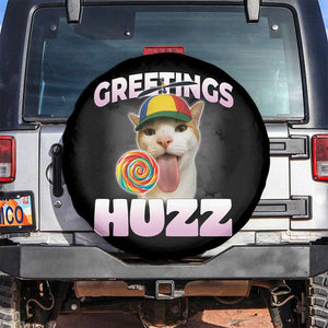 Funny Cat Meme Spare Tire Cover Greetings Huzz TS14 No hole Black Print Your Wear