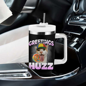 Funny Cat Meme Tumbler With Handle Greetings Huzz TS14 Print Your Wear
