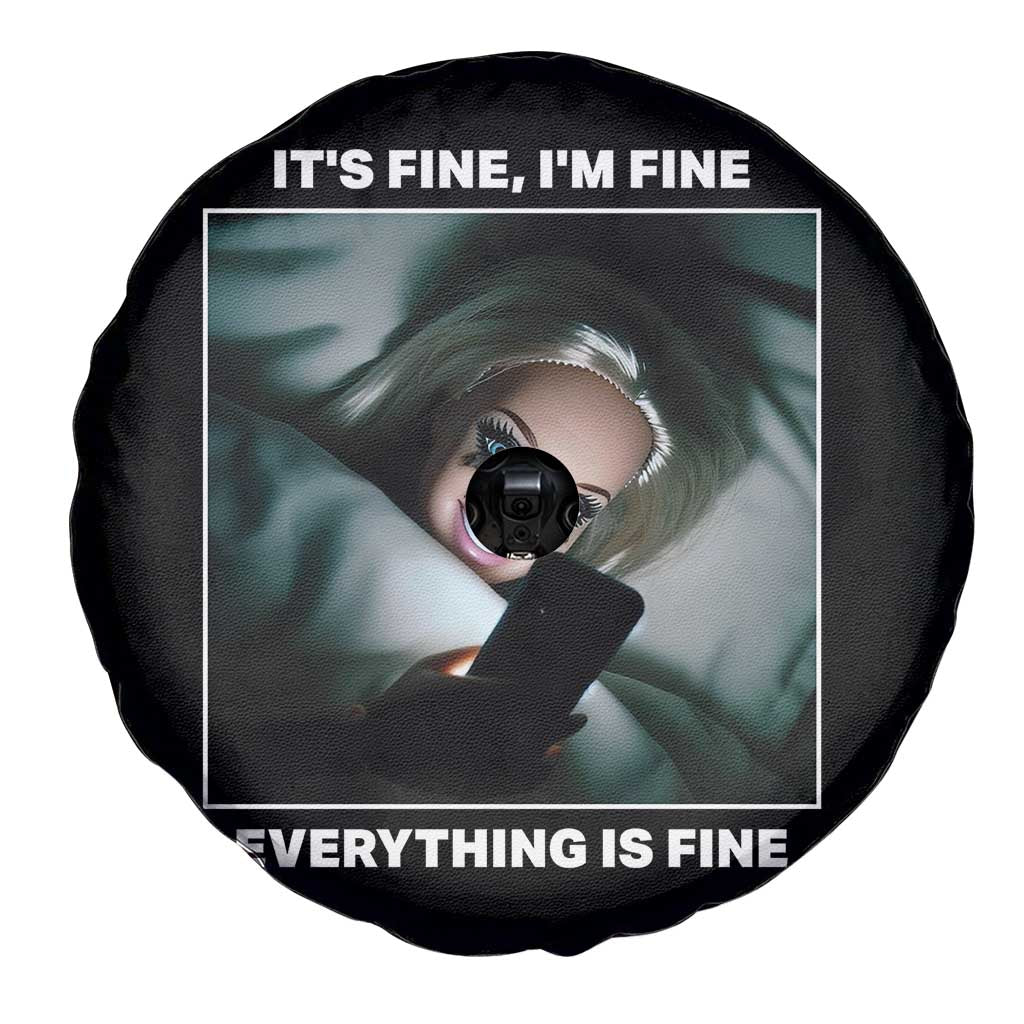 Funny Doll Face Meme Spare Tire Cover It Is Fine I Am Fine Everything Is Fine TS14 Print Your Wear