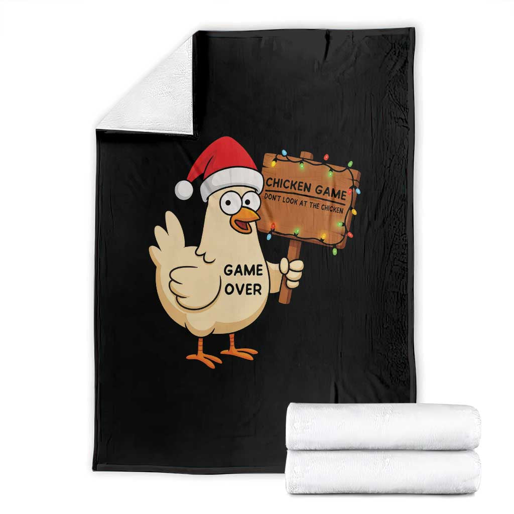 Chicken Game Christmas Throw Blanket Funny Do Not Look At The Chicken TS14 Black Print Your Wear