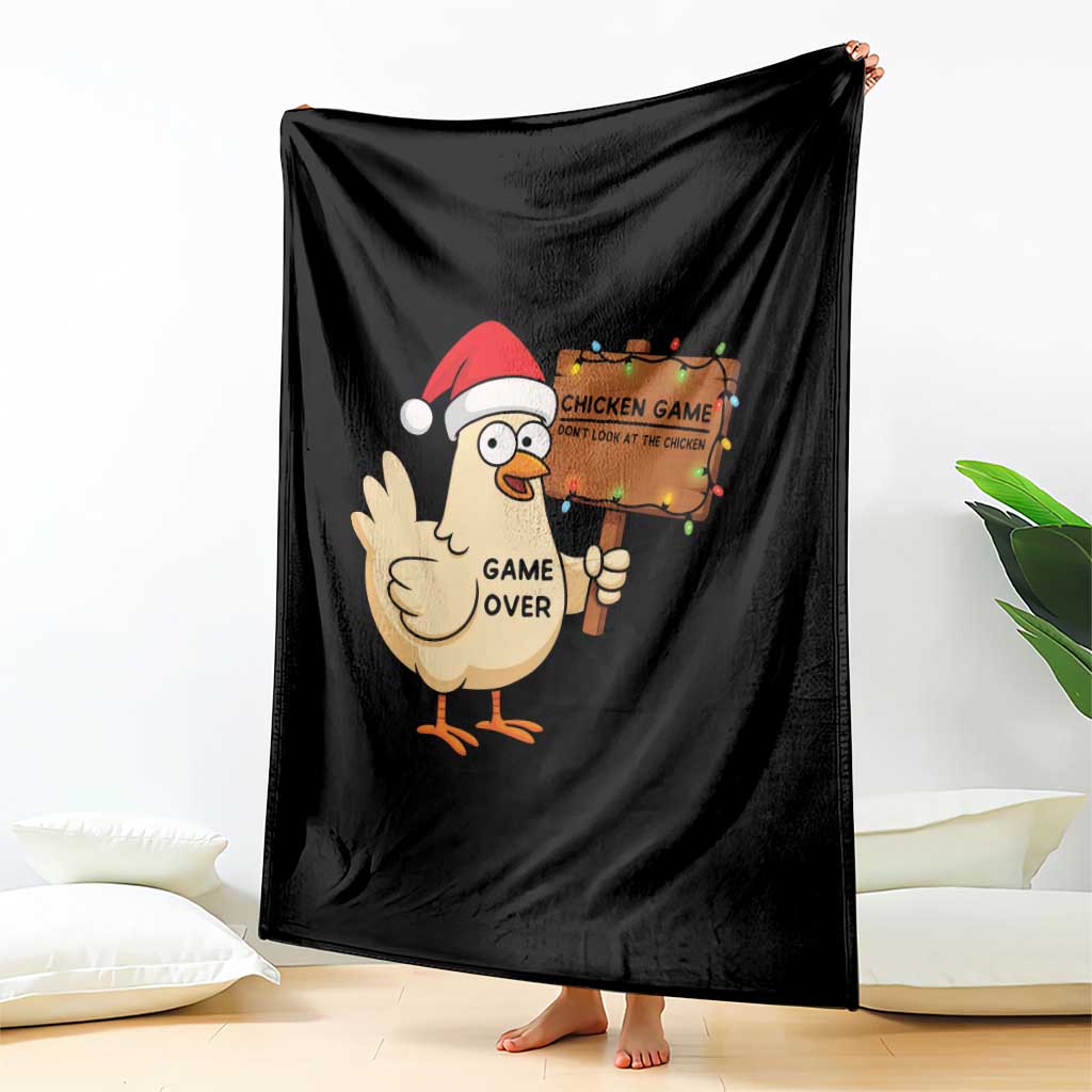 Chicken Game Christmas Throw Blanket Funny Do Not Look At The Chicken TS14 Print Your Wear