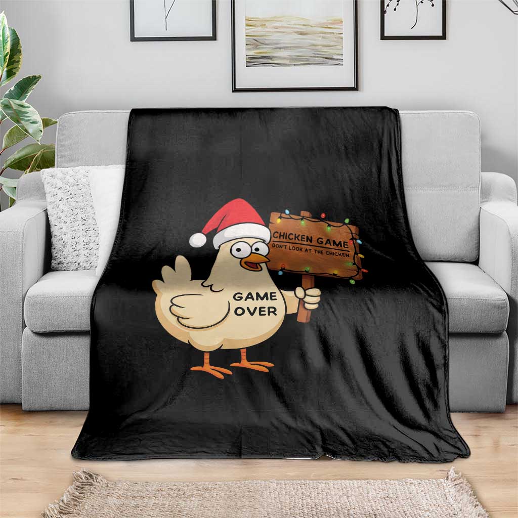 Chicken Game Christmas Throw Blanket Funny Do Not Look At The Chicken TS14 Print Your Wear