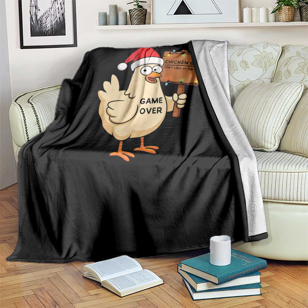Chicken Game Christmas Throw Blanket Funny Do Not Look At The Chicken TS14 Print Your Wear