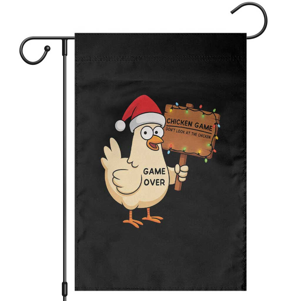 Chicken Game Christmas Garden Flag Funny Do Not Look At The Chicken TS14 Black Print Your Wear