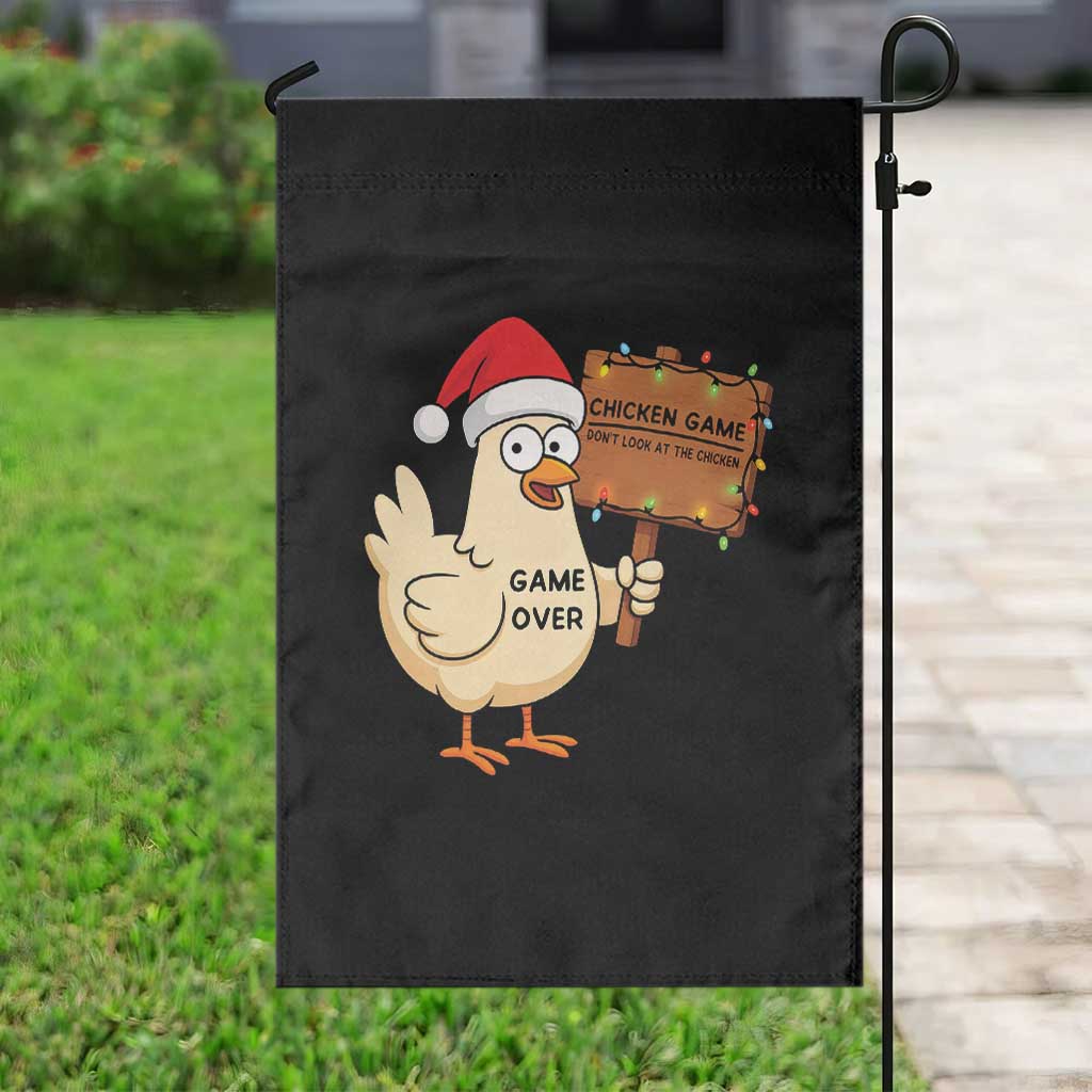 Chicken Game Christmas Garden Flag Funny Do Not Look At The Chicken TS14 Print Your Wear