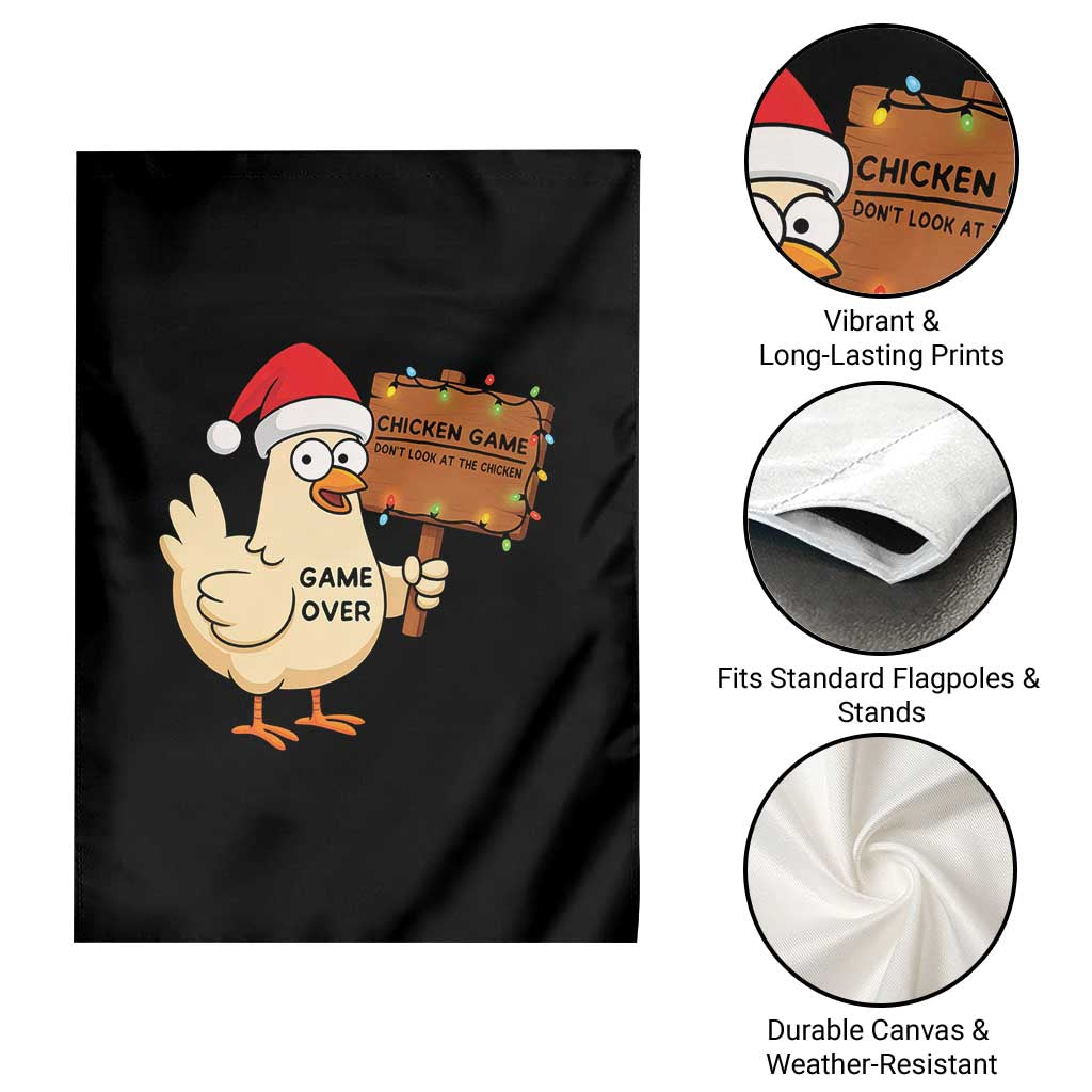 Chicken Game Christmas Garden Flag Funny Do Not Look At The Chicken TS14 Print Your Wear