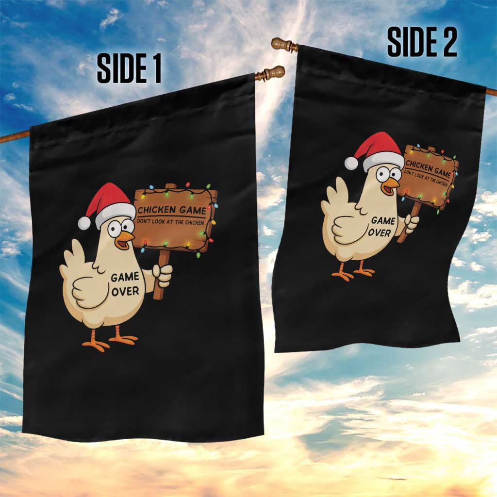 Chicken Game Christmas Garden Flag Funny Do Not Look At The Chicken TS14 Print Your Wear
